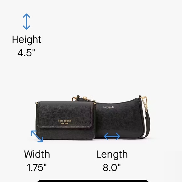 Kate Spade Black Morgan Double Up Crossbody - Like New - Excellent Travel Bag - Picture 12 of 16